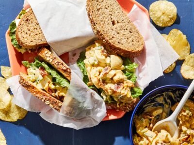 Air Fryer Loaded Egg Salad Sandwiches