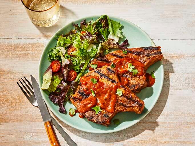 Sous Vide Maple Chipotle BBQ Pork Chops