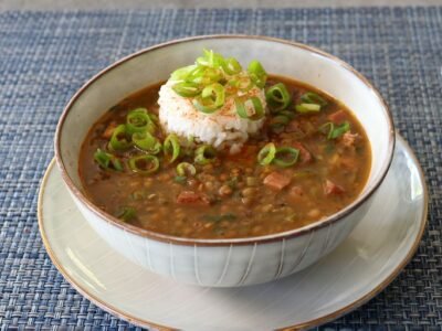 Green Lentil “Gumbo” Soup