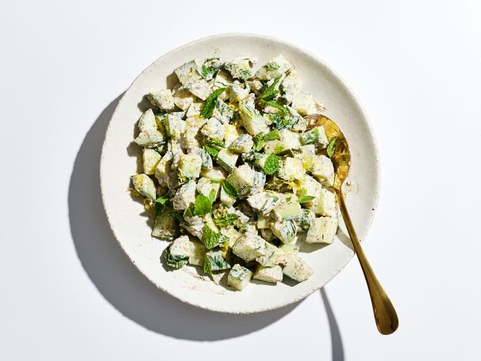 Cucumber Salad with Labneh, Za’atar, and Mint
