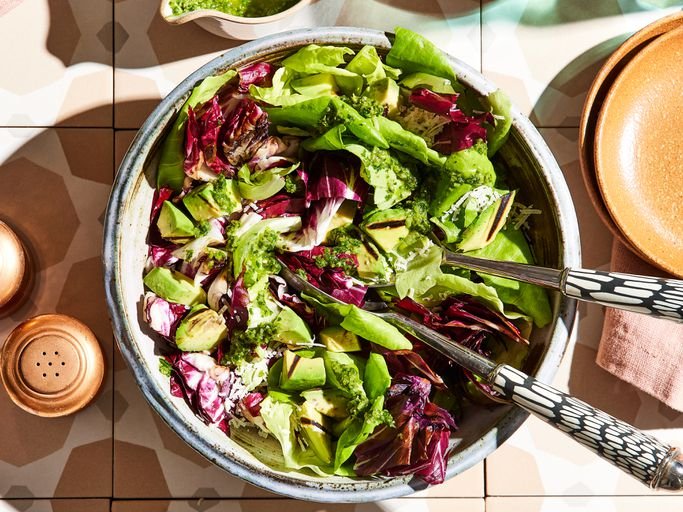 Grilled Radicchio and Avocado Salad with Zhug