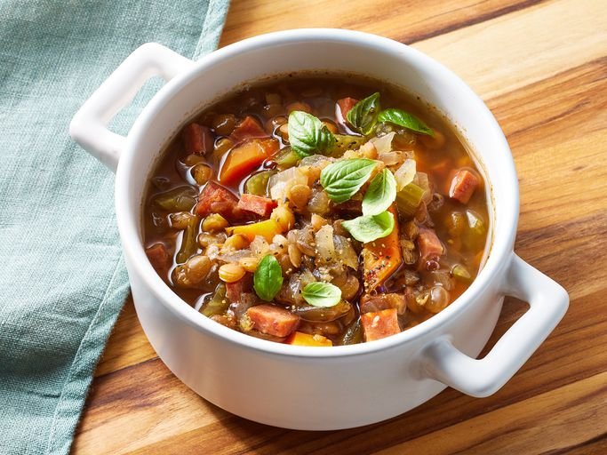 Slow Cooker Lentil and Ham Soup