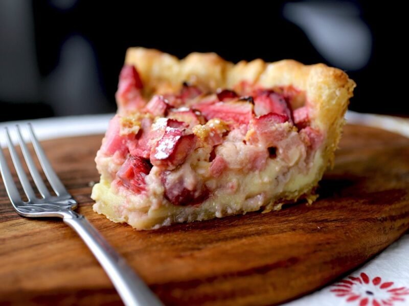 Strawberry Rhubarb Custard Pie