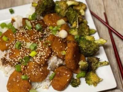 Sheet Pan General Tso's Chicken and Broccoli