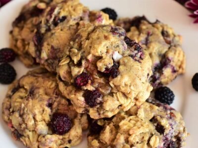 Almond-Oatmeal Cookies with Black Raspberries