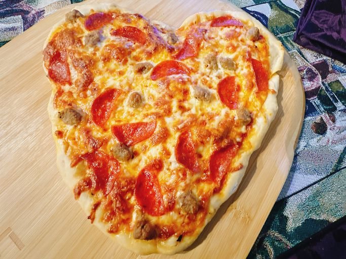 Heart-Shaped Pizza