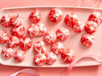 Strawberry Malted Milk Meringues