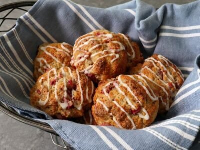 Strawberry Rhubarb Drop Biscuits